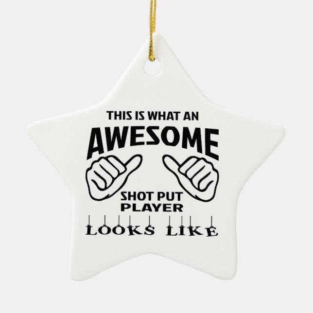 Ornamento De Cerâmica Isto é que jogador psto tiro impressionante olha (Frente)