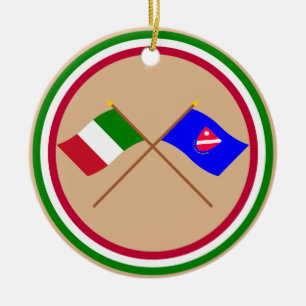 Ornamento De Cerâmica Italia e bandeiras cruzadas Molise