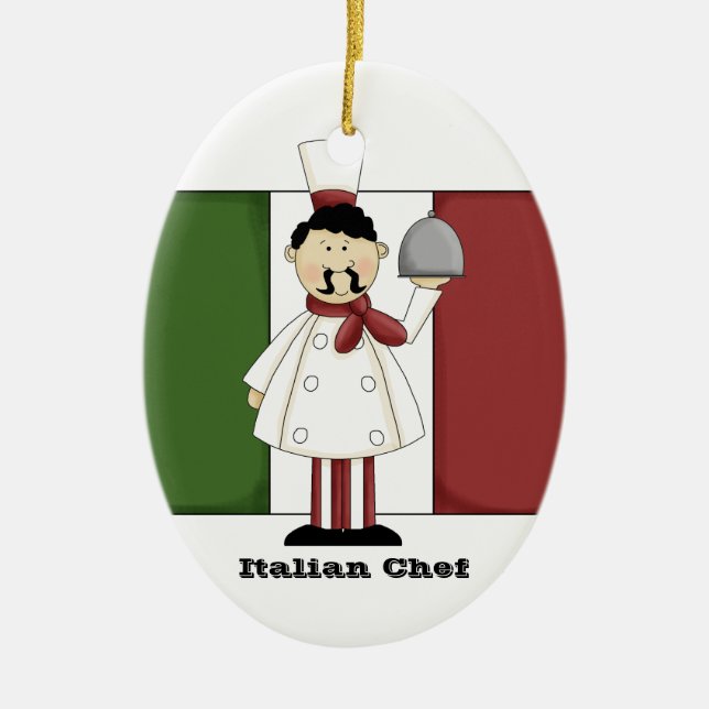 Ornamento De Cerâmica Italian Chef #4 Kitchen Ornament (Frente)