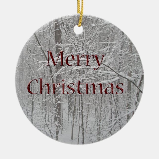 Ornamento De Cerâmica Itens de Coordenação de Tempestade de Neve Feliz N (Frente)