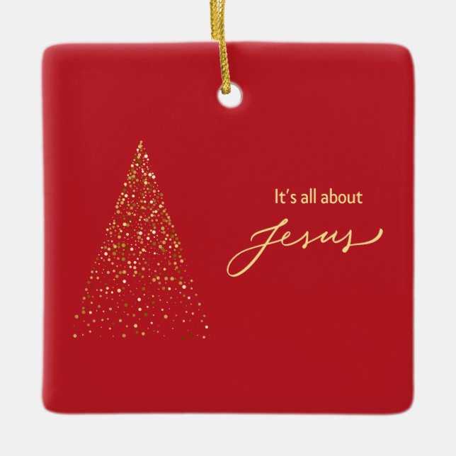 Ornamento De Cerâmica  It's All About Jesus Square (Frente)