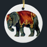 Ornamento De Cerâmica Iustração antiga do elefante de circo<br><div class="desc">Uma velha Iustração do Elefante de Circo</div>