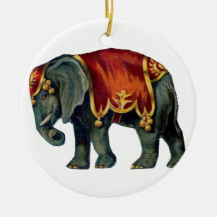 Ornamento De Cerâmica Iustração antiga do elefante de circo