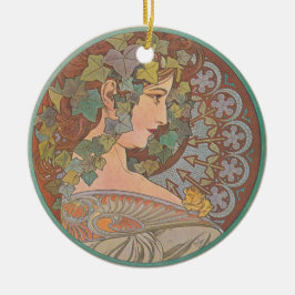 Ornamento De Cerâmica Ivy - Alphonse Mucha