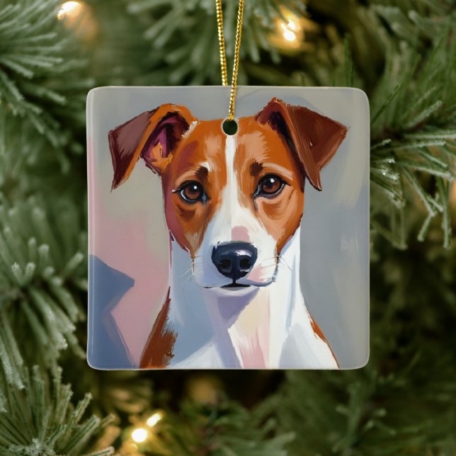 Ornamento De Cerâmica Jack Russell Terrier | Dog Painting Pet (Árvore)