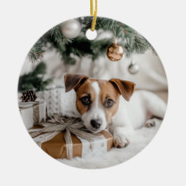 Ornamento De Cerâmica Jack Russell Terrier Natal