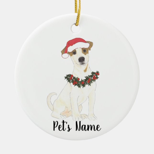 Ornamento De Cerâmica Jack Russell Terrier personalizado (Frente)