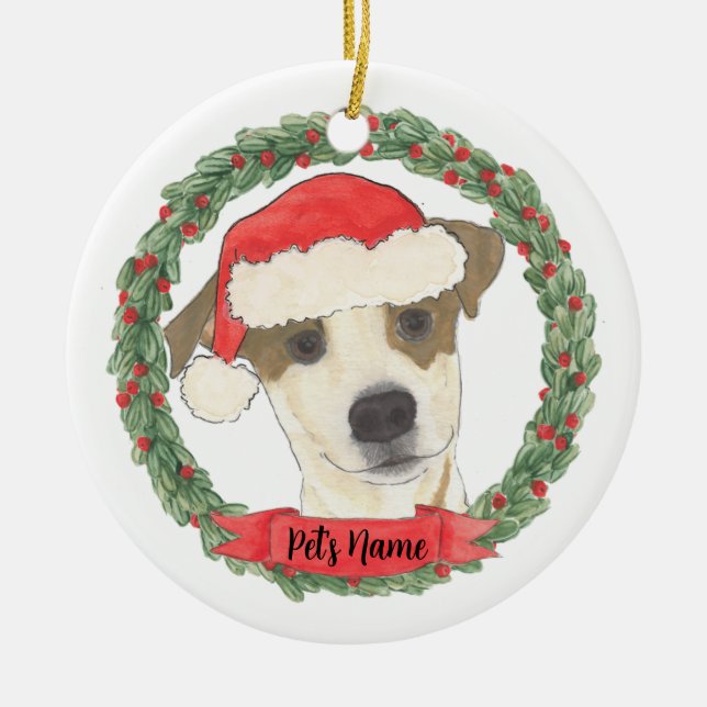 Ornamento De Cerâmica Jack Russell Terrier personalizado (Frente)