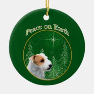 Ornamento De Cerâmica Jack Russell Terrier (quebrado) Chaveiro de paz