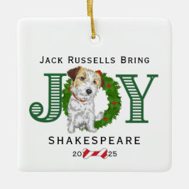 Ornamento De Cerâmica Jack Russells Traga Joy