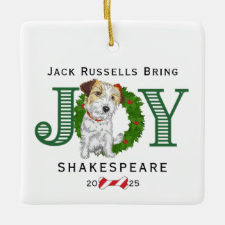 Ornamento De Cerâmica Jack Russells Traga Joy