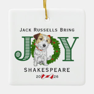 Ornamento De Cerâmica Jack Russells Trazem Alegria