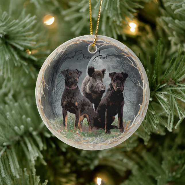 Ornamento De Cerâmica Jagdterrier, brava tapeçaria cardíaca poster acríl (Árvore)