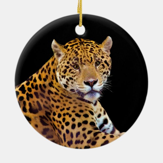 Ornamento De Cerâmica Jaguar Grande Gato-amante #Gift (Traseira)