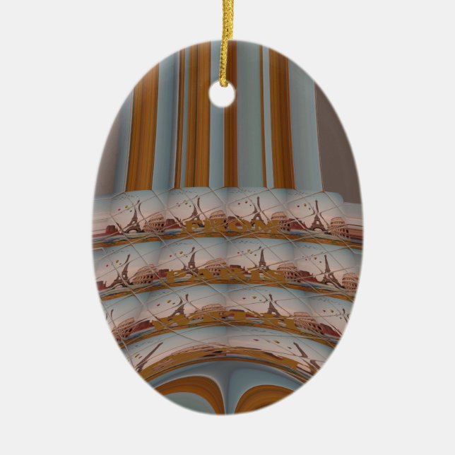 Ornamento De Cerâmica J'aime Paris (I Love Paris) (Frente)