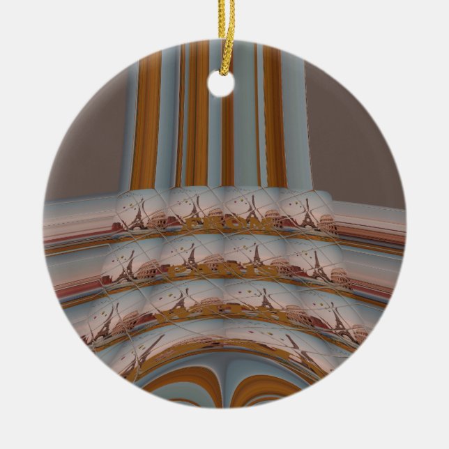 Ornamento De Cerâmica J'aime Paris (I Love Paris) (Frente)