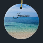 Ornamento De Cerâmica Jamaica Beach<br><div class="desc">Linda maré de oceano rolando para uma praia na Jamaica, no Mar Caribe</div>