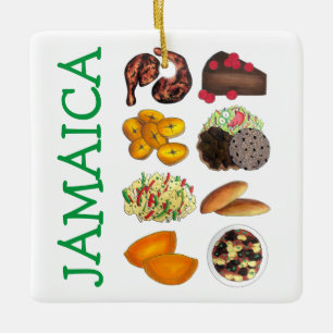 Ornamento De Cerâmica JAMAICA Comidas jamaicana Ilhas Caribes