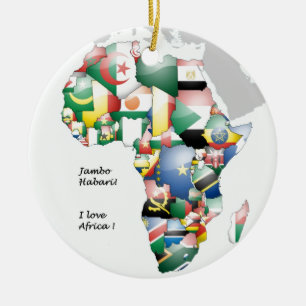 Ornamento De Cerâmica Jambo Habari África! Eu amo a África