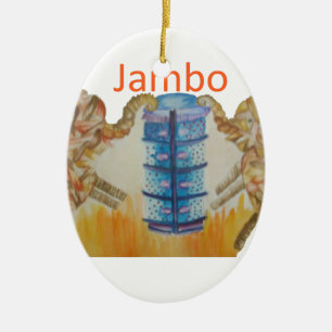 Ornamento De Cerâmica Jambo Jumbo African Kids Elephants Art Impressão