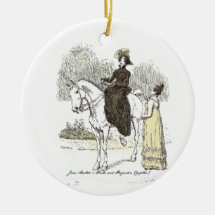 Ornamento De Cerâmica Jane em Horseback - Jane Austen Orgulho e Preconce