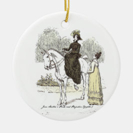 Ornamento De Cerâmica Jane on Horseback - Jane Austen Pride & Prejudice