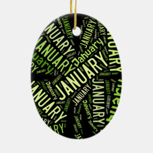 Ornamento De Cerâmica Janeiro Quatro Folha de Véu