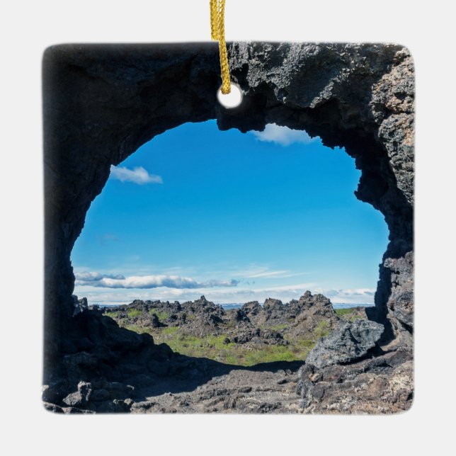 Ornamento De Cerâmica Janela de lava em Dimmuborgir, região de Myvatn -  (Frente)