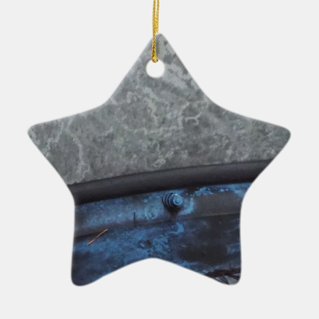 Ornamento De Cerâmica Janela de proteção de caminhão azul (Frente)