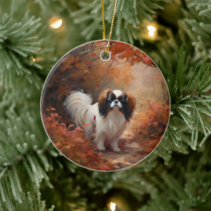 Ornamento De Cerâmica Japanese Chin no Outono Folhas Caem Inspiram