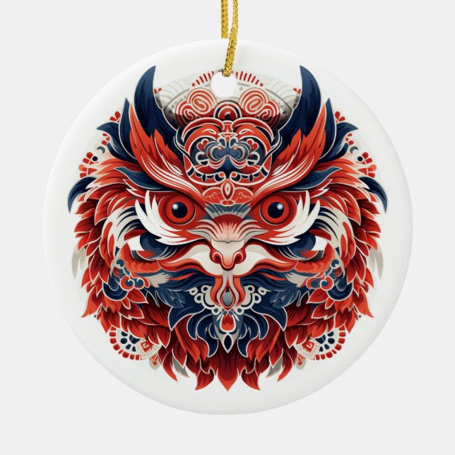 Ornamento De Cerâmica Japonês Tengu (Frente)