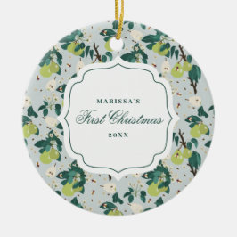 Ornamento De Cerâmica Jardim Botânico Floral de Ursos e Abelhas Natal