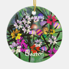 Ornamento De Cerâmica Jardim de Ovos de Páscoa