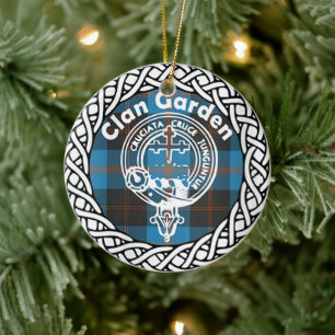 Ornamento De Cerâmica Jardim do Clã Escocês Tartan e Brasão