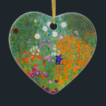 Ornamento De Cerâmica Jardim Flor por Gustav Klimt<br><div class="desc">Por favor,  visite minha loja para obter design mais interessante e mais opções de cores. => zazzle.com/colorfulworld*</div>
