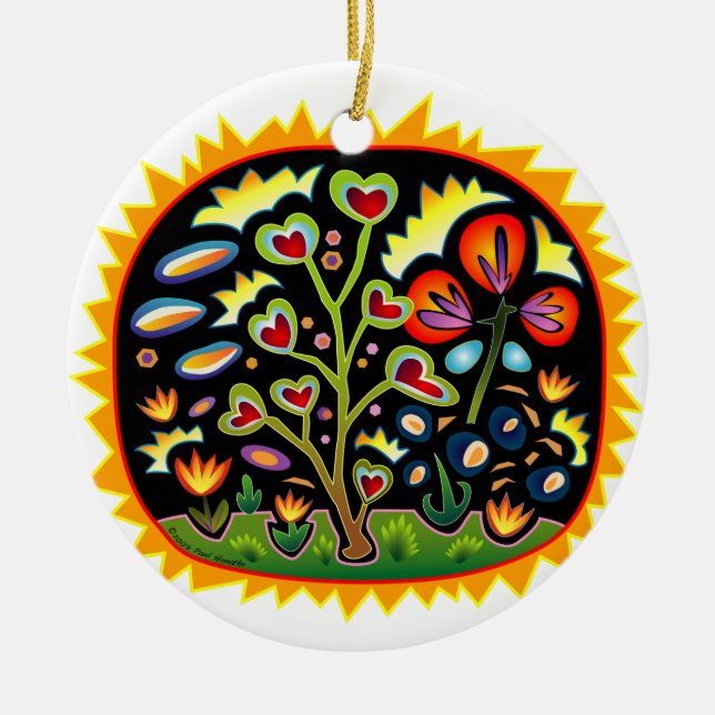Ornamento De Cerâmica Jardim Funky (Frente)