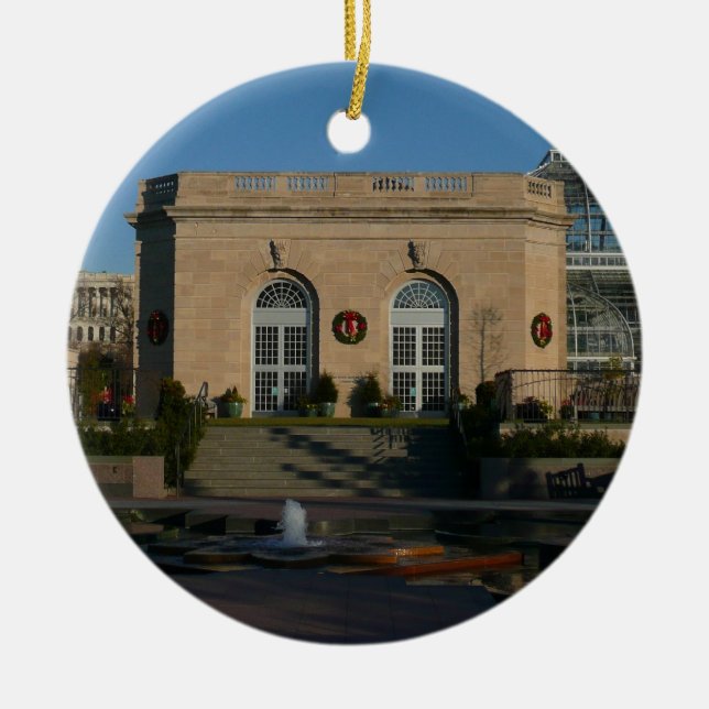 Ornamento De Cerâmica Jardins Botânicos no Natal em Washington DC (Frente)