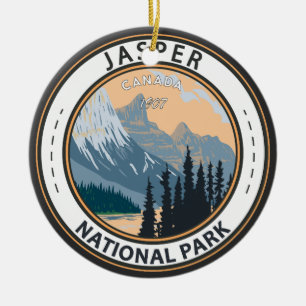 Ornamento De Cerâmica Jasper National Park Canada Viagem Vintage Crachá
