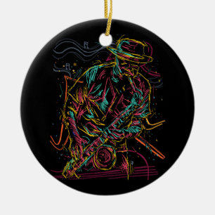 Ornamento De Cerâmica Jazz Musicista Saxofone Idea Saxophone Music Pla