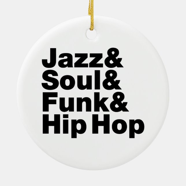 Ornamento De Cerâmica Jazz & Soul & Funk & Hip Hop (Traseira)