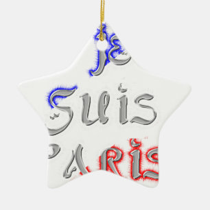 Ornamento De Cerâmica Je Suis Paris Eu amo Paris