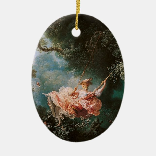 Ornamento De Cerâmica Jean-Honoré Fragonard's The Swing (Frente)