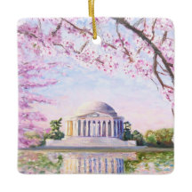 Jefferson Memorial Cherry Blossoms Ornament