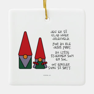 Ornamento De Cerâmica Jeg er så feliz por ter julekveld