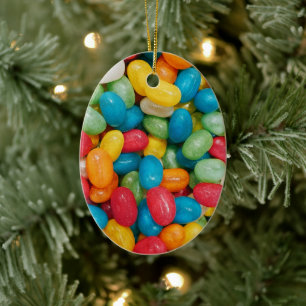 Ornamento De Cerâmica Jelly Bean Candies Colorful