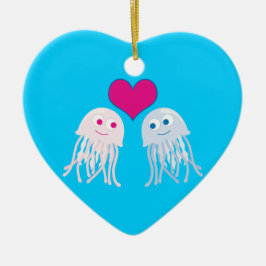 Ornamento De Cerâmica Jellyfish Love