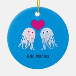 Ornamento De Cerâmica Jellyfish Love