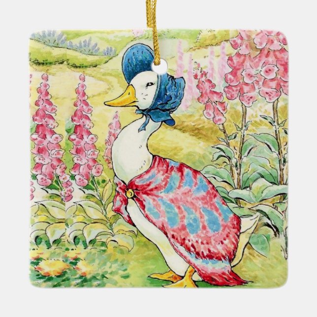 Ornamento De Cerâmica “Jemima Puddle Duck” by Beatrix Potter (Frente)
