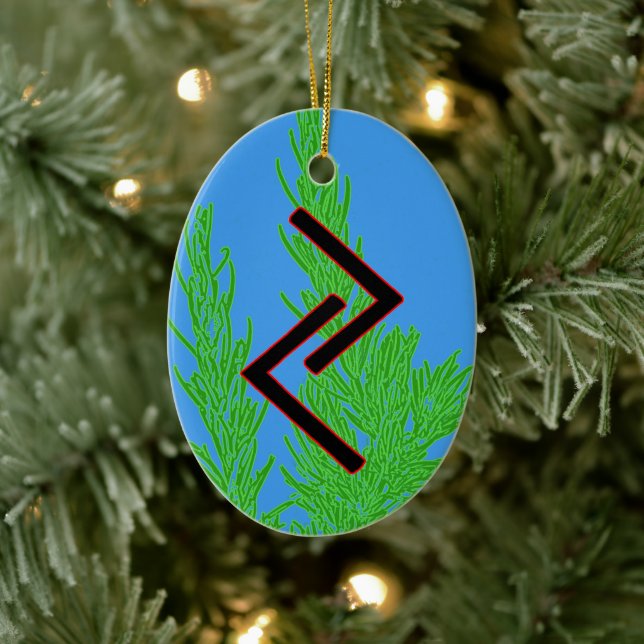 Ornamento De Cerâmica Jera Viking Rune Yule Ornament - Colheita! (Árvore)