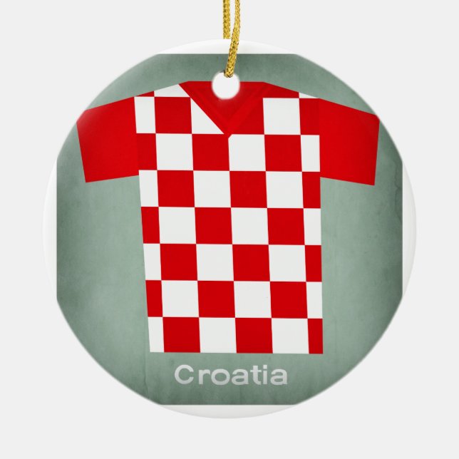 Ornamento De Cerâmica Jérsei retro Croatia do futebol (Frente)